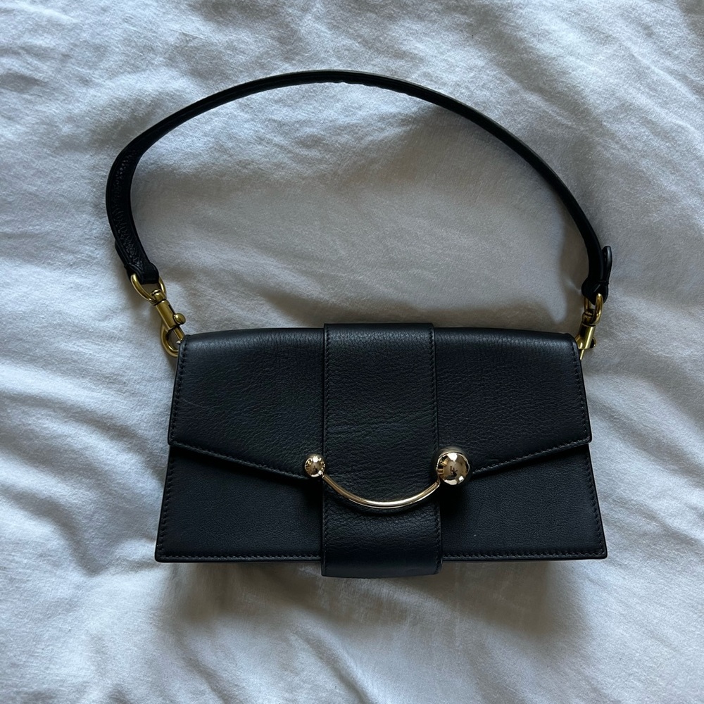 Strathberry Mini Crescent in Black